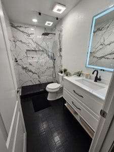 Turn your bathroom into a personal oasis with our custom tile shower installations. Waterproof beauty that lasts.